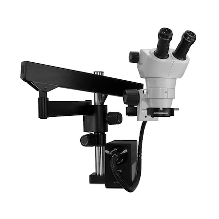 Scienscope NZ Stereo Zoom Microscope With Fiber-Optic LED On Hd Articulating Arm NZ-PK3FX-AN